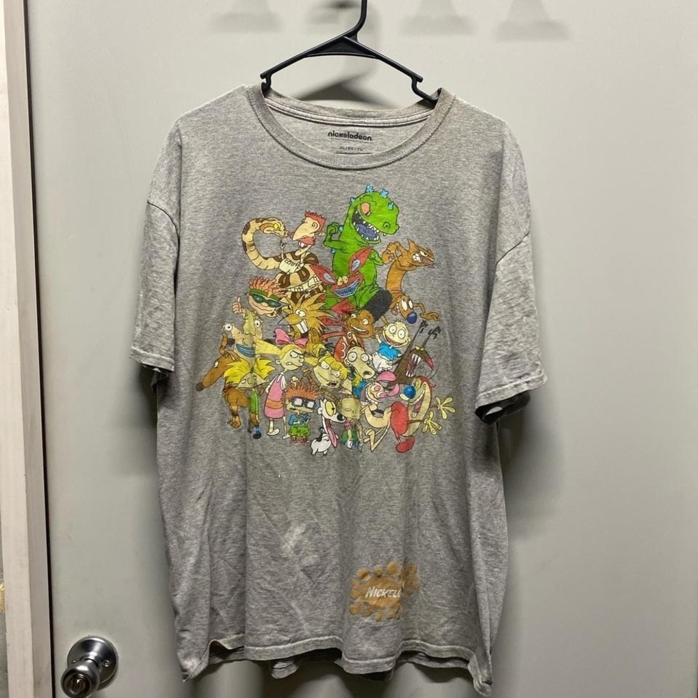 XL Grey Nickelodeon Rugrats ShirtPaint Stain on the Back